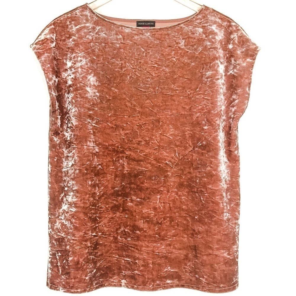 Vince Camuto Crushed Velvet Top Dusty Rose Pink
